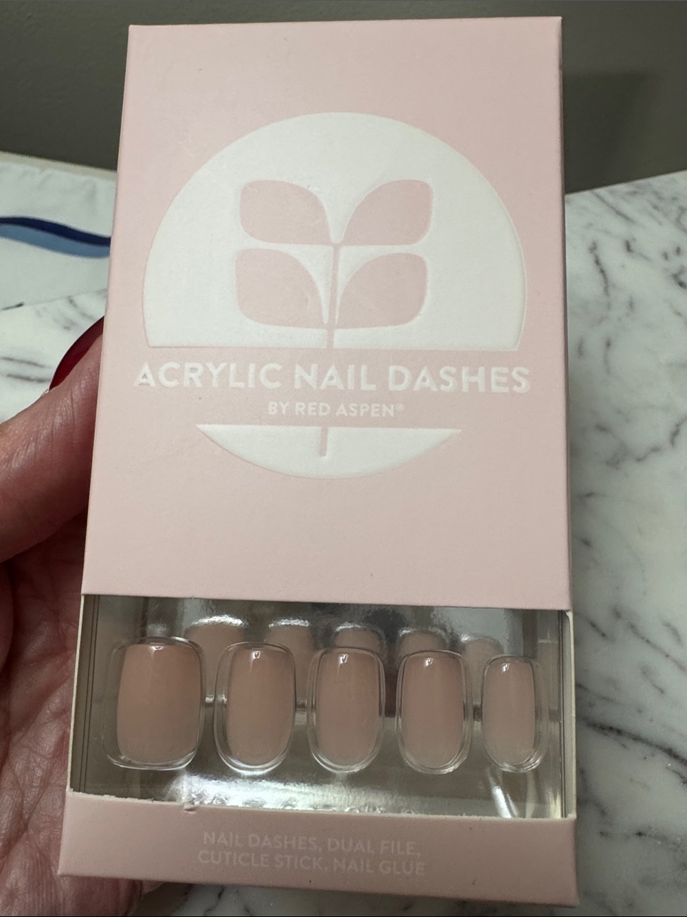 Acrylic Nail Dashes - Blush Pink Press-On Nails Lighthearted Libby NIB